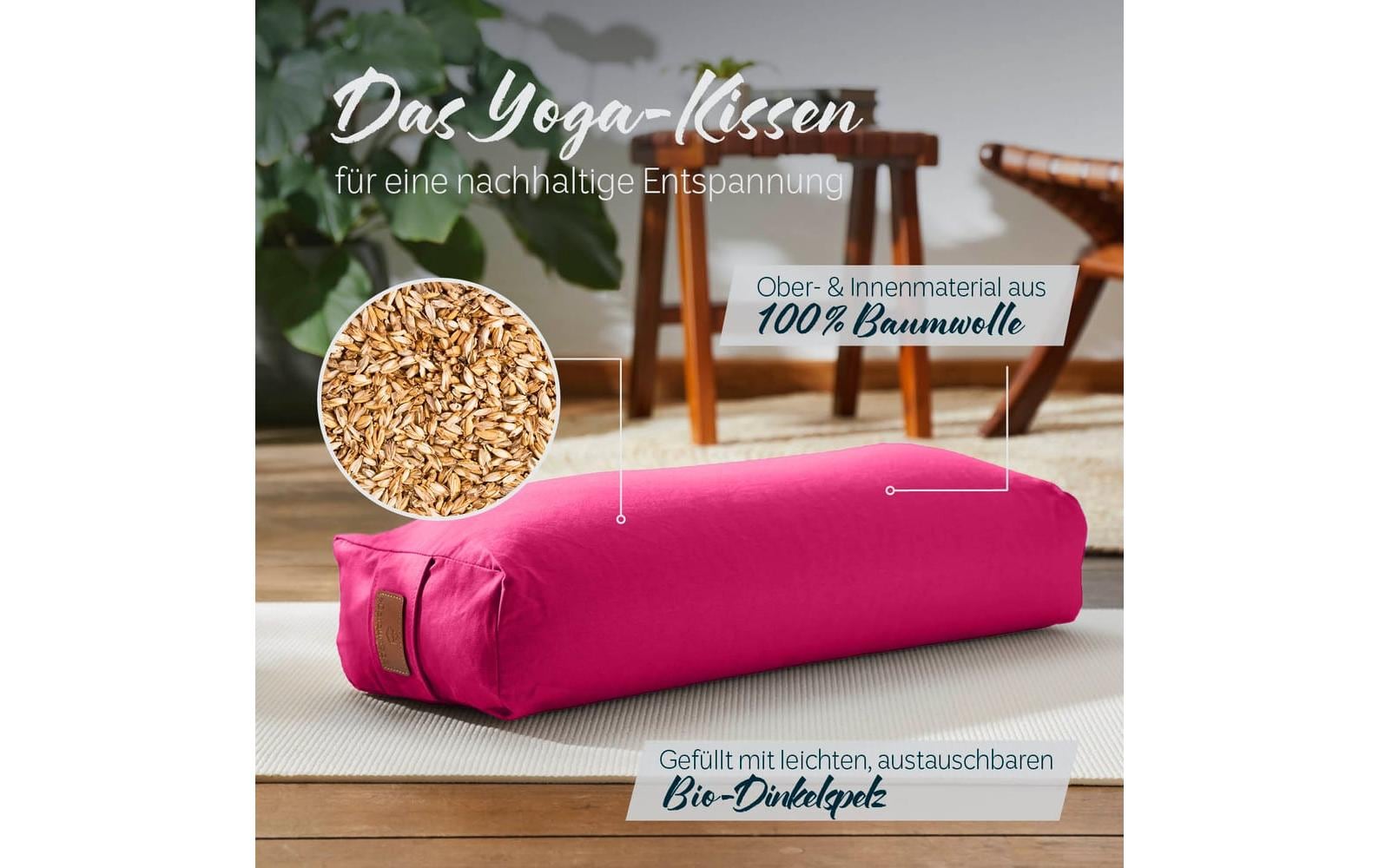 DoYourYoga Yoga-Bolster Paravati Bio-Dinkelspelz, Pink