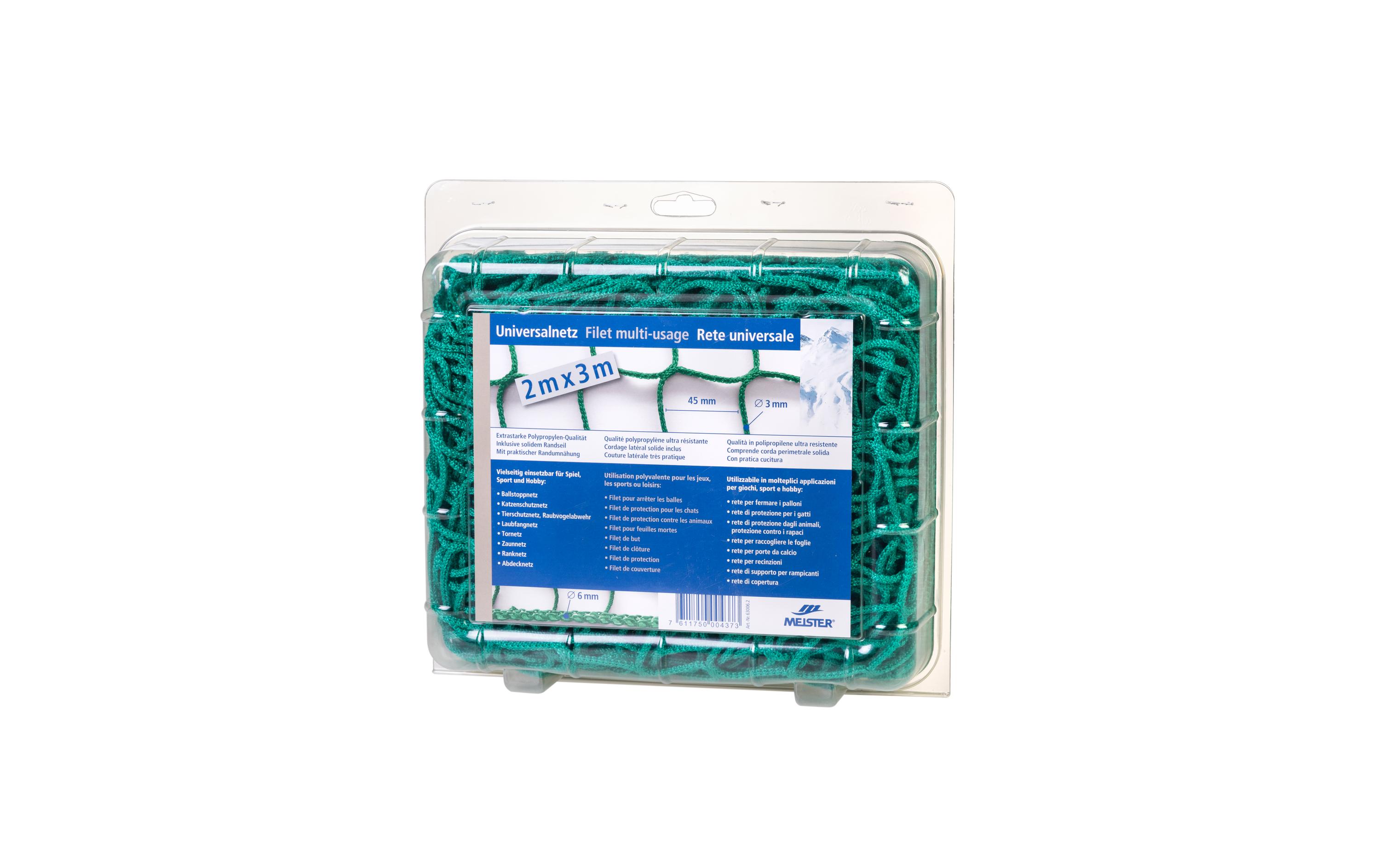 Meister Universalnetz knotenlos, Ø 3 mm / 2 x 3 m, Grün