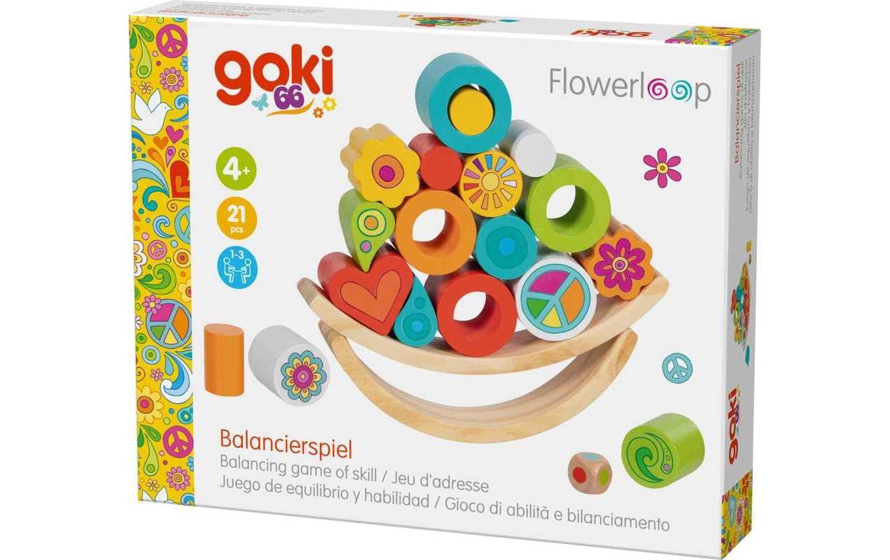 Goki Stapelspielzeug Balancierspiel Flowerloop 18 x 3.2 x 19 cm