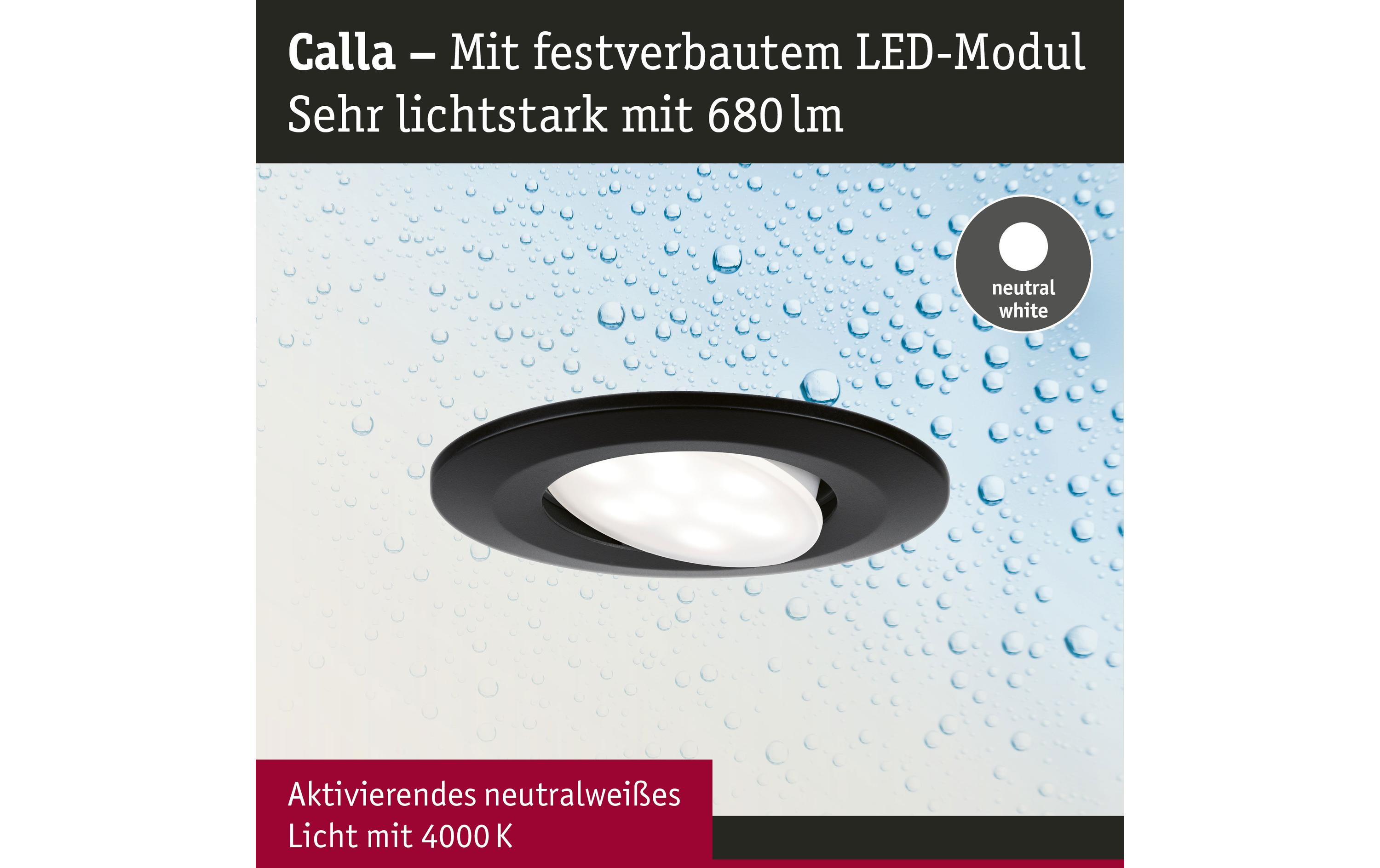 Paulmann Einbauleuchte LED Calla Basisset schwenkbar Schwarz Paulmann Einbauleuchte LED Calla Basisset schwenkbar Schwarz
