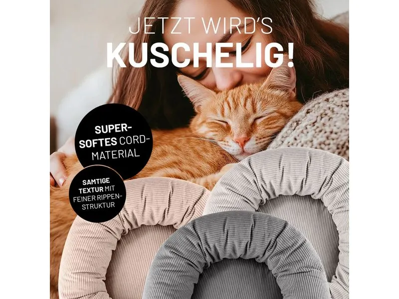 Lumaland Katzenbett Cord Grau Lumaland Katzenbett Cord Grau