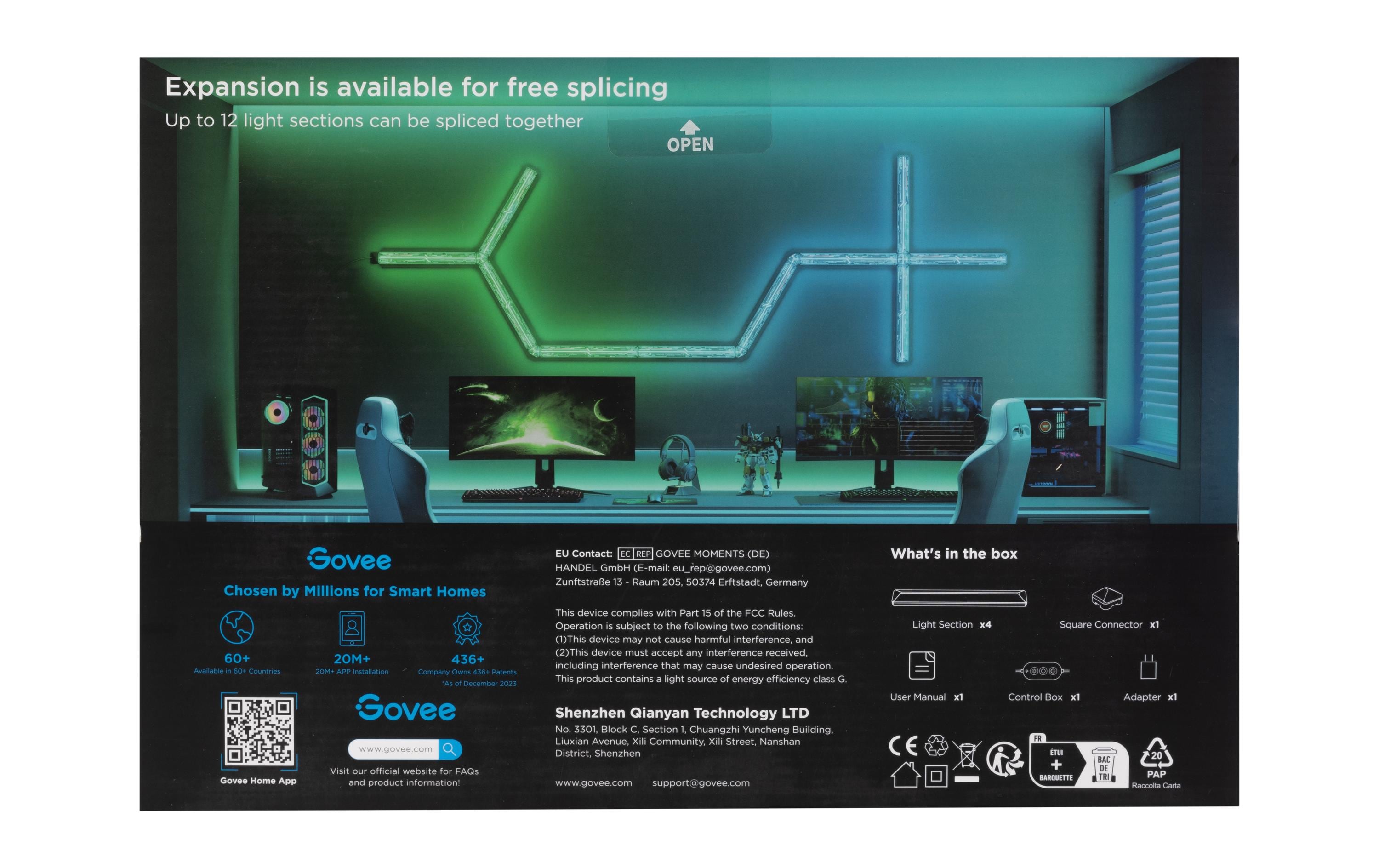 Govee Gaming Wandleuchte, RGBIC, WiFi + BT + Matter