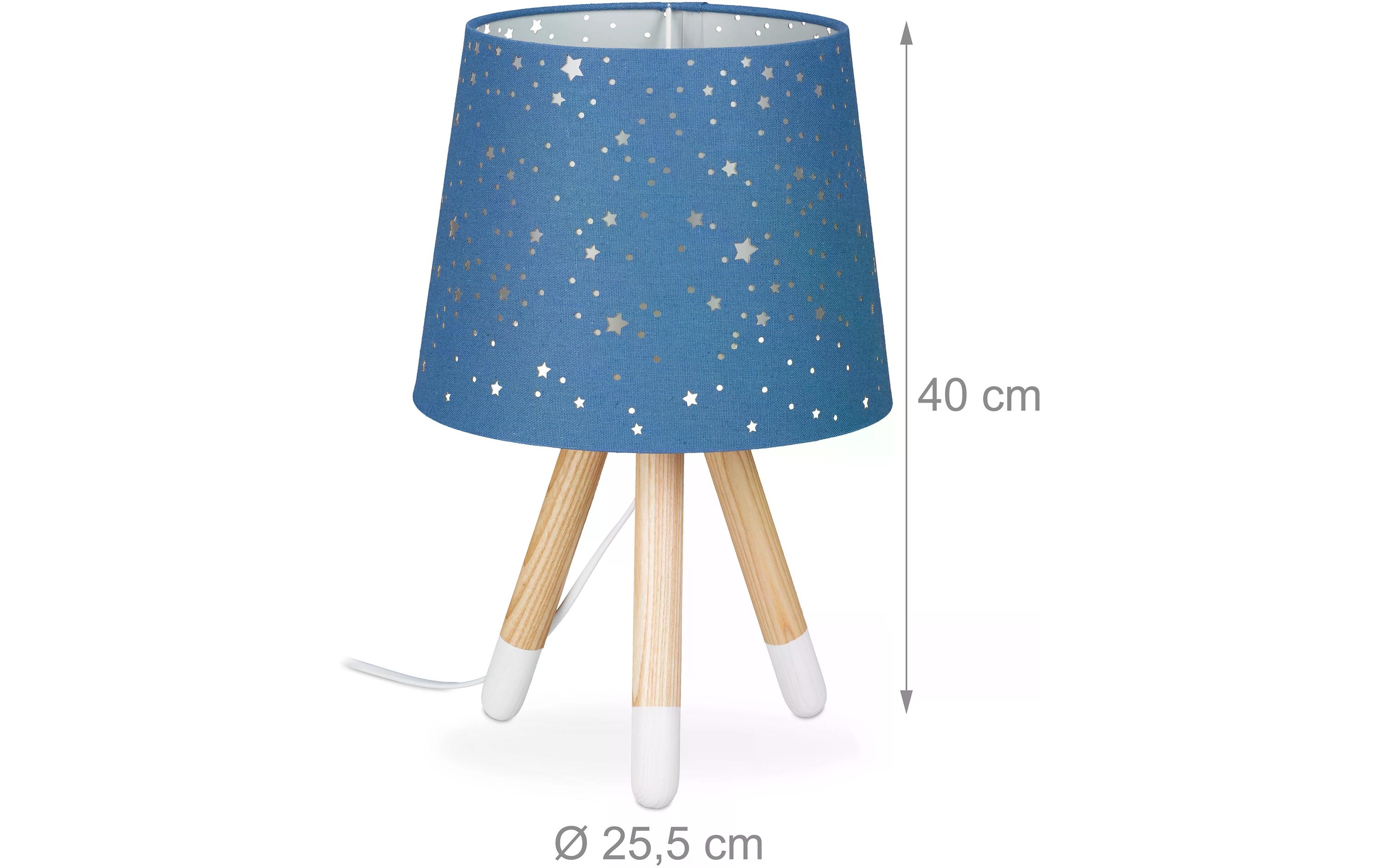 relaxdays Tischlampe Sterne Dunkelblau