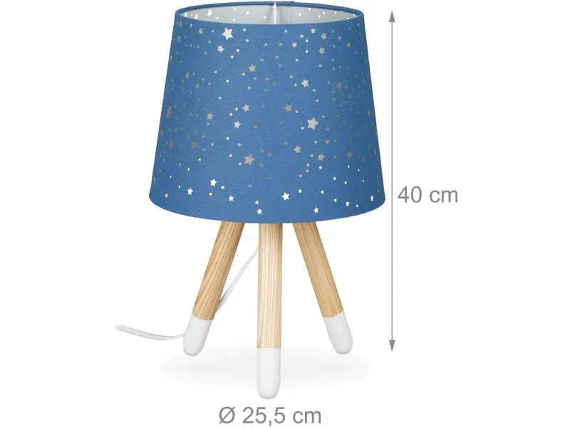 relaxdays Tischlampe Sterne Dunkelblau relaxdays Tischlampe Sterne Dunkelblau