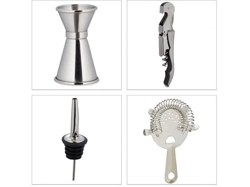 relaxdays Cocktail-Set 680 ml, Silber relaxdays Cocktail-Set 680 ml, Silber