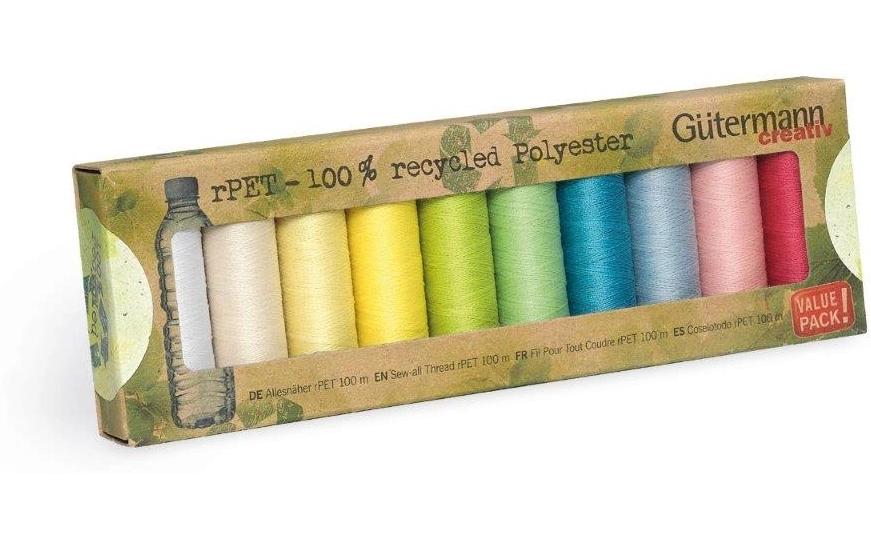 Gütermann Nähgarn-Set Allesnäher rPET 10 Stück, Mehrfarbig