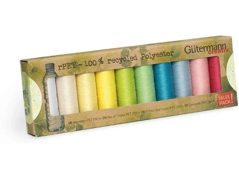 Gütermann Nähgarn-Set Allesnäher rPET 10 Stück, Mehrfarbig