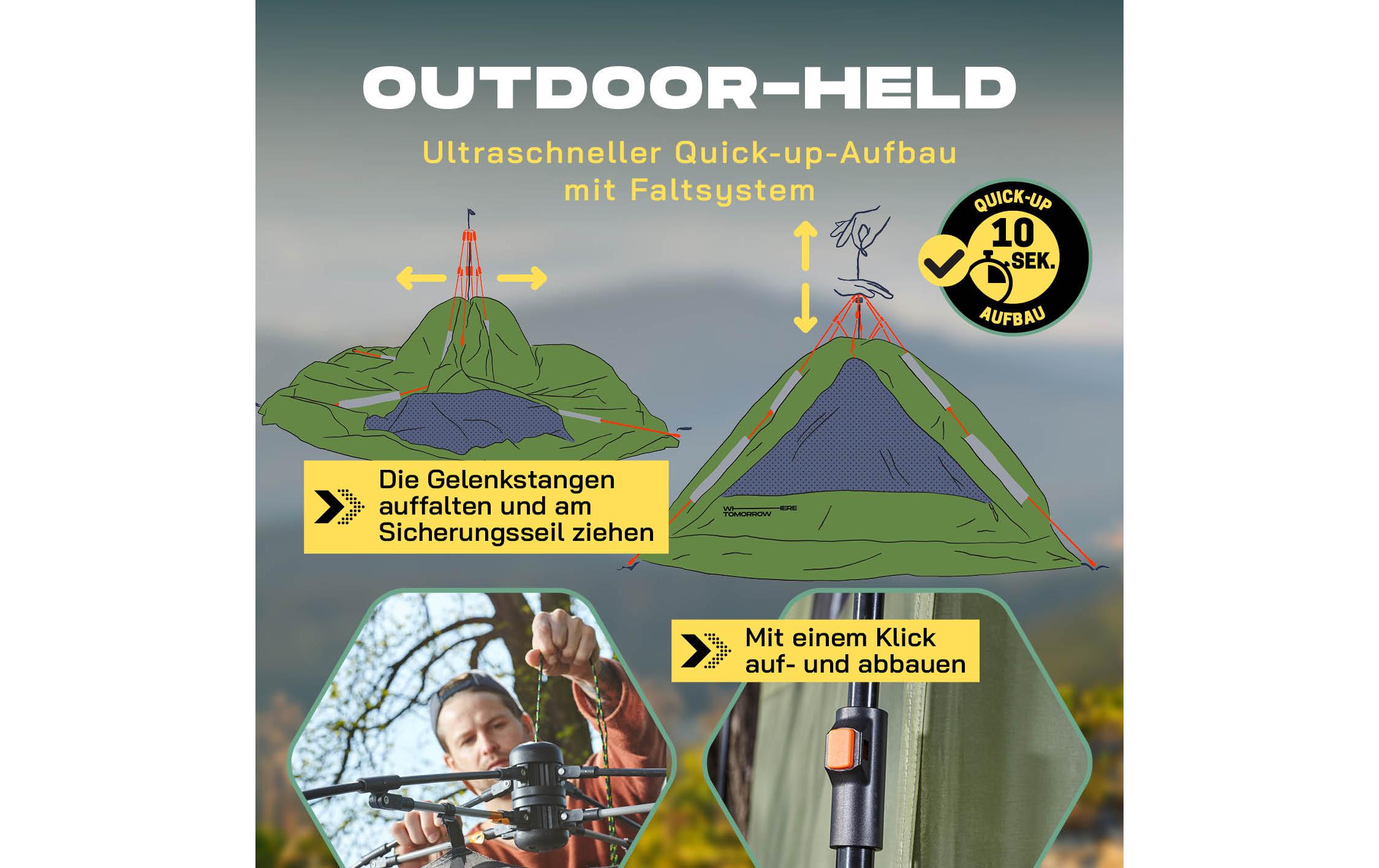 Where tomorrow Duschzelt Pop Up – Grün