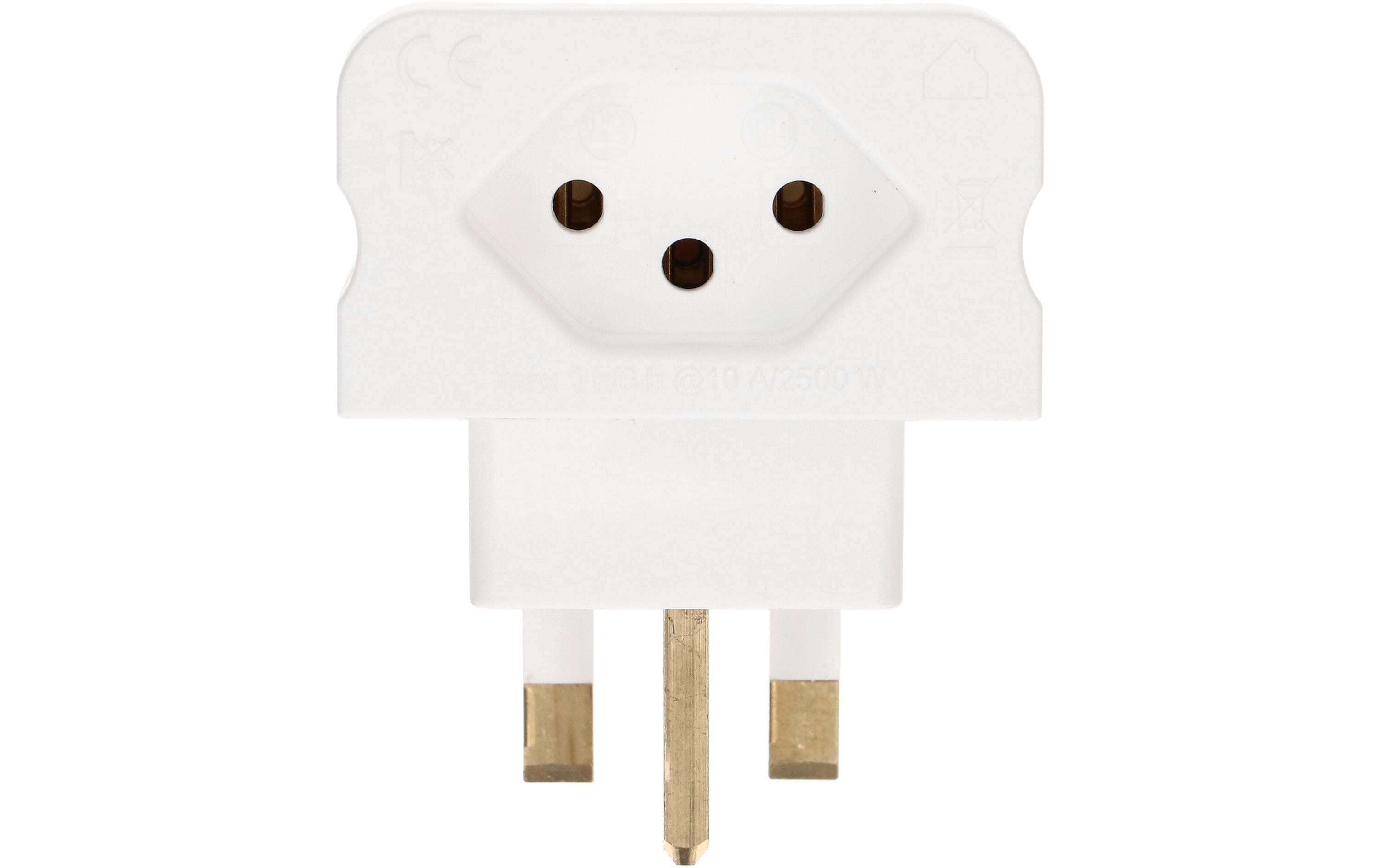 Max Hauri Reiseadapter Grossbritannien / Typ 13, 3-polig, Weiss