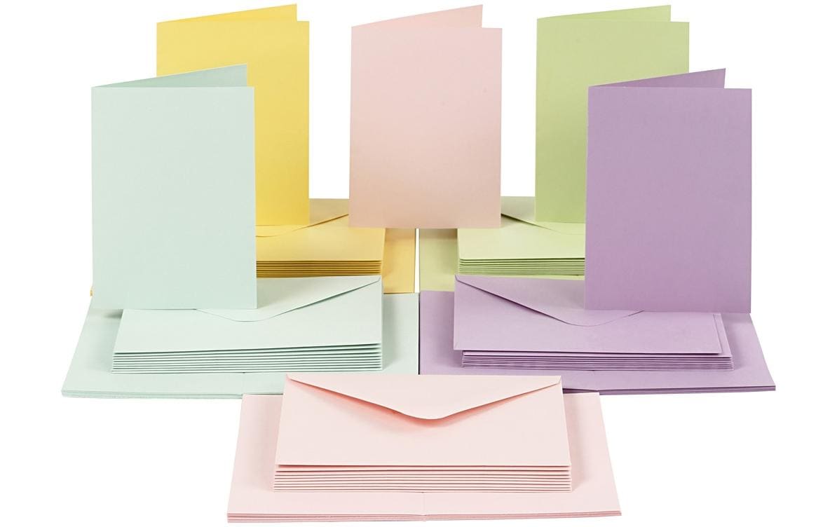 Creativ Company Blankokarte und Couvert 10.5 x 15 cm, 50 Stück, Pastell Creativ Company Blankokarte und Couvert 10.5 x 15 cm, 50 Stück, Pastell