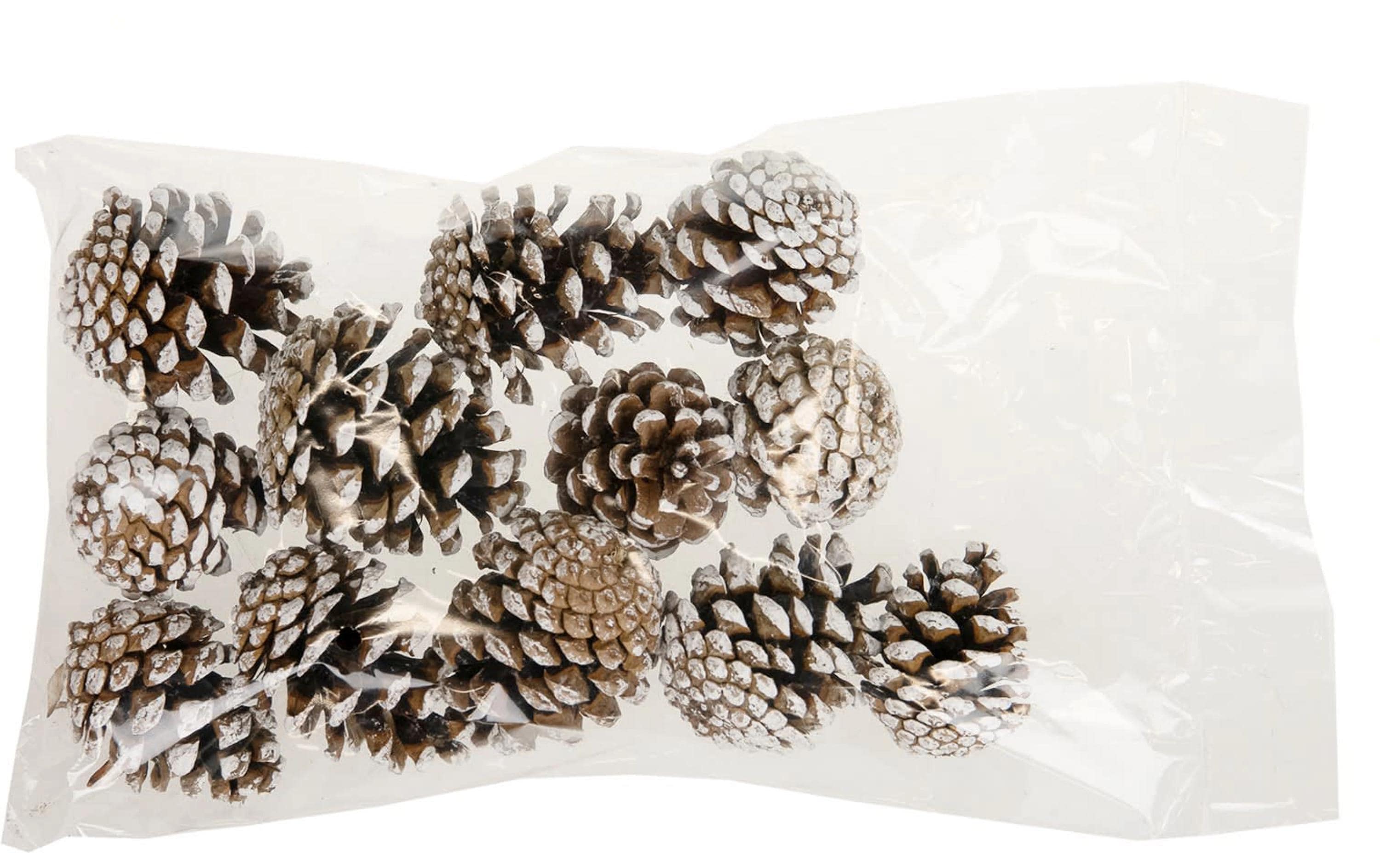 CHALET Streudeko Kiefernzapfen 200 g, Natur/Weiss