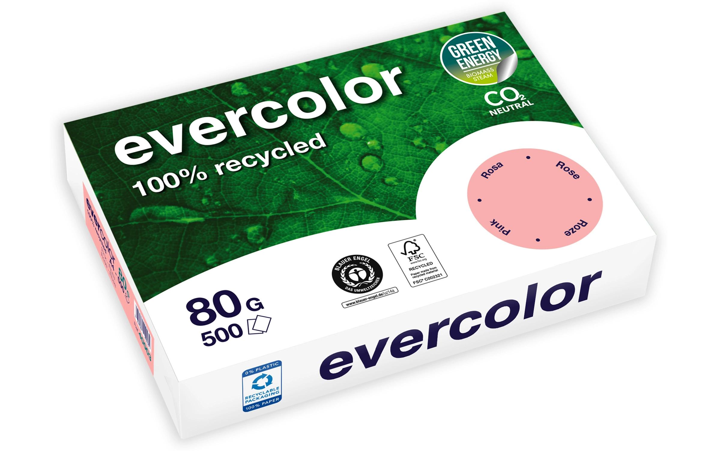 Clairefontaine Kopierpapier Evercolor A4, Rosa, 80 g/m²,500 Blatt