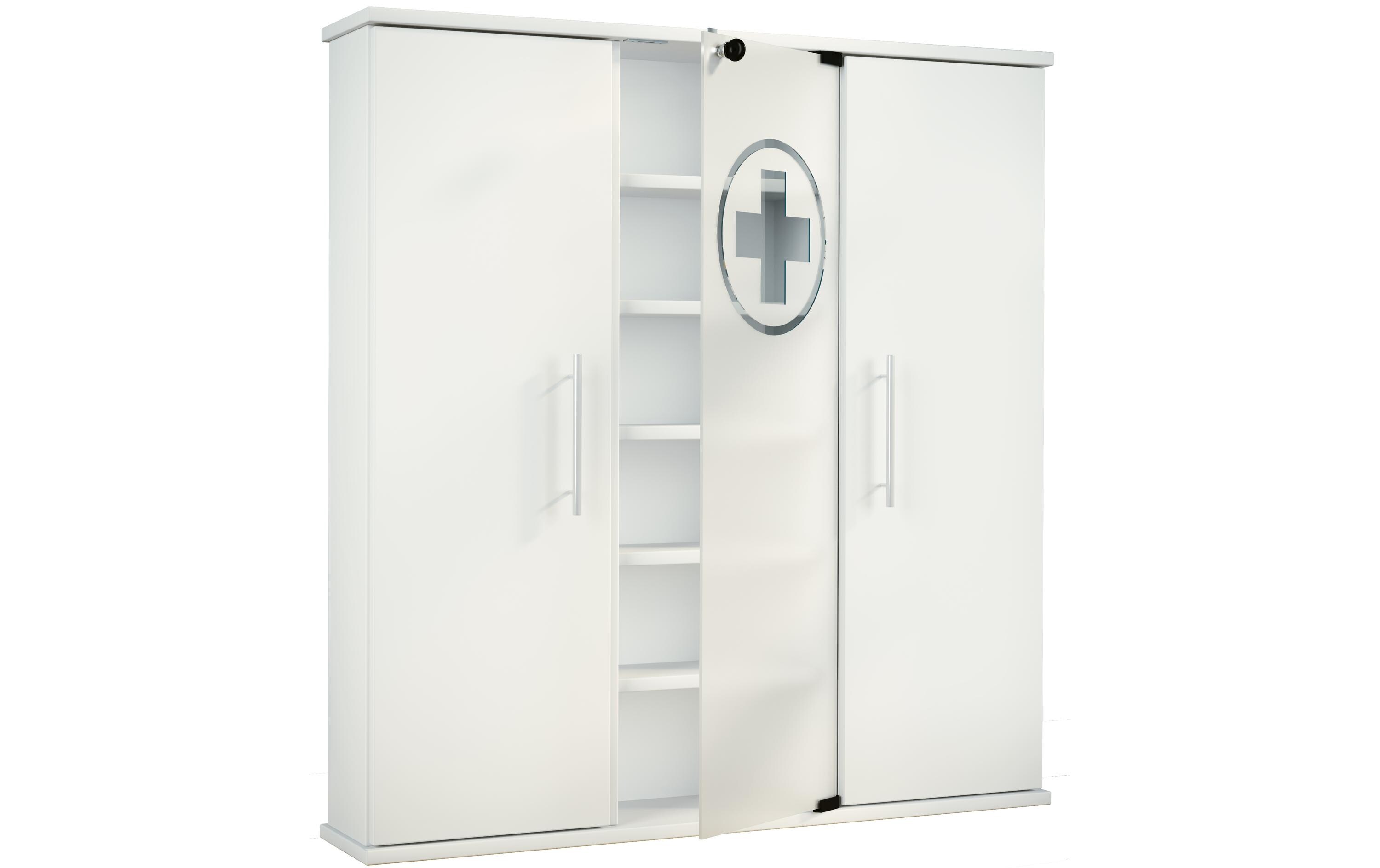 VCM Erste Hilfe Schrank Santila 92 x 88 x 18 cm, Weiss