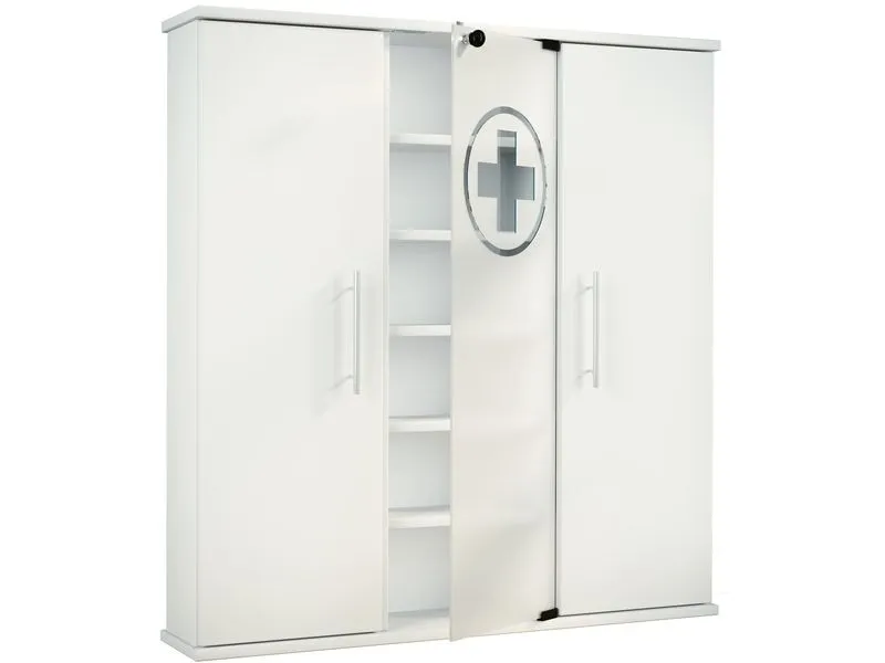 VCM Erste Hilfe Schrank Santila 92 x 88 x 18 cm, Weiss VCM Erste Hilfe Schrank Santila 92 x 88 x 18 cm, Weiss