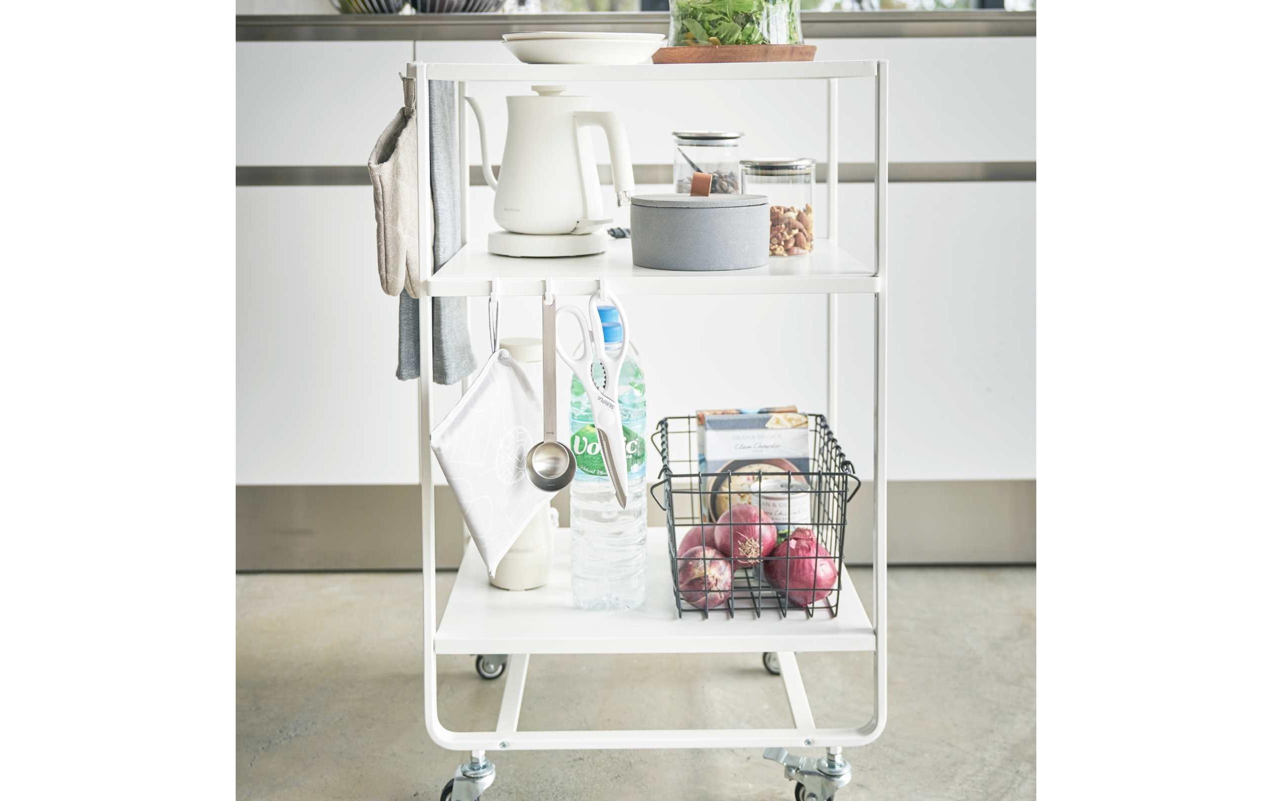 Yamazaki Küchenwagen Tower 49 x 81.5 x 38 cm, Weiss