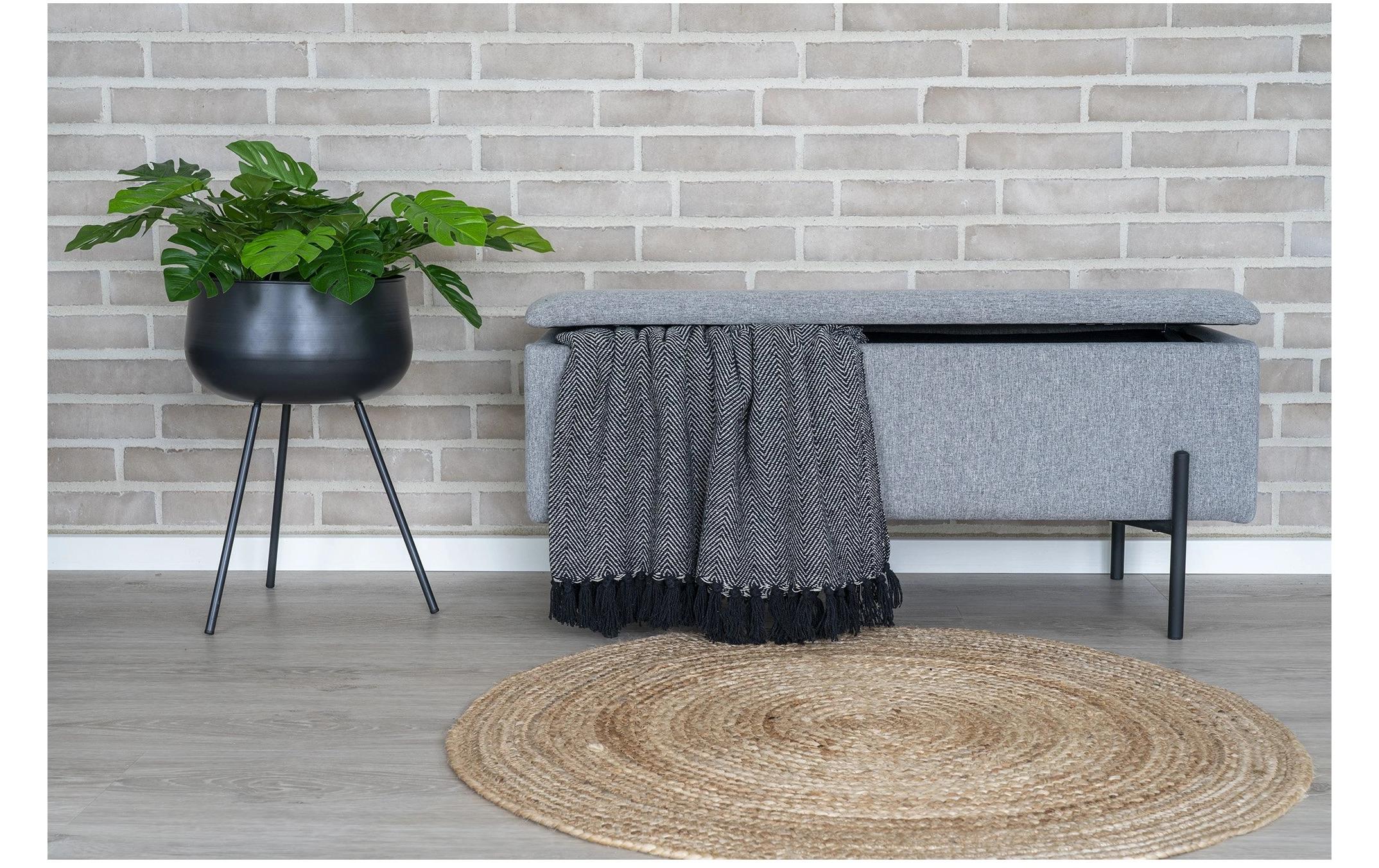 House Nordic Sitztruhe Watford 36.5 x 95 x 46 cm, Hellgrau