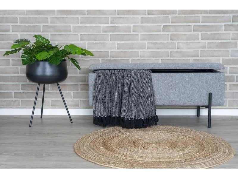 House Nordic Sitztruhe Watford 36.5 x 95 x 46 cm, Hellgrau