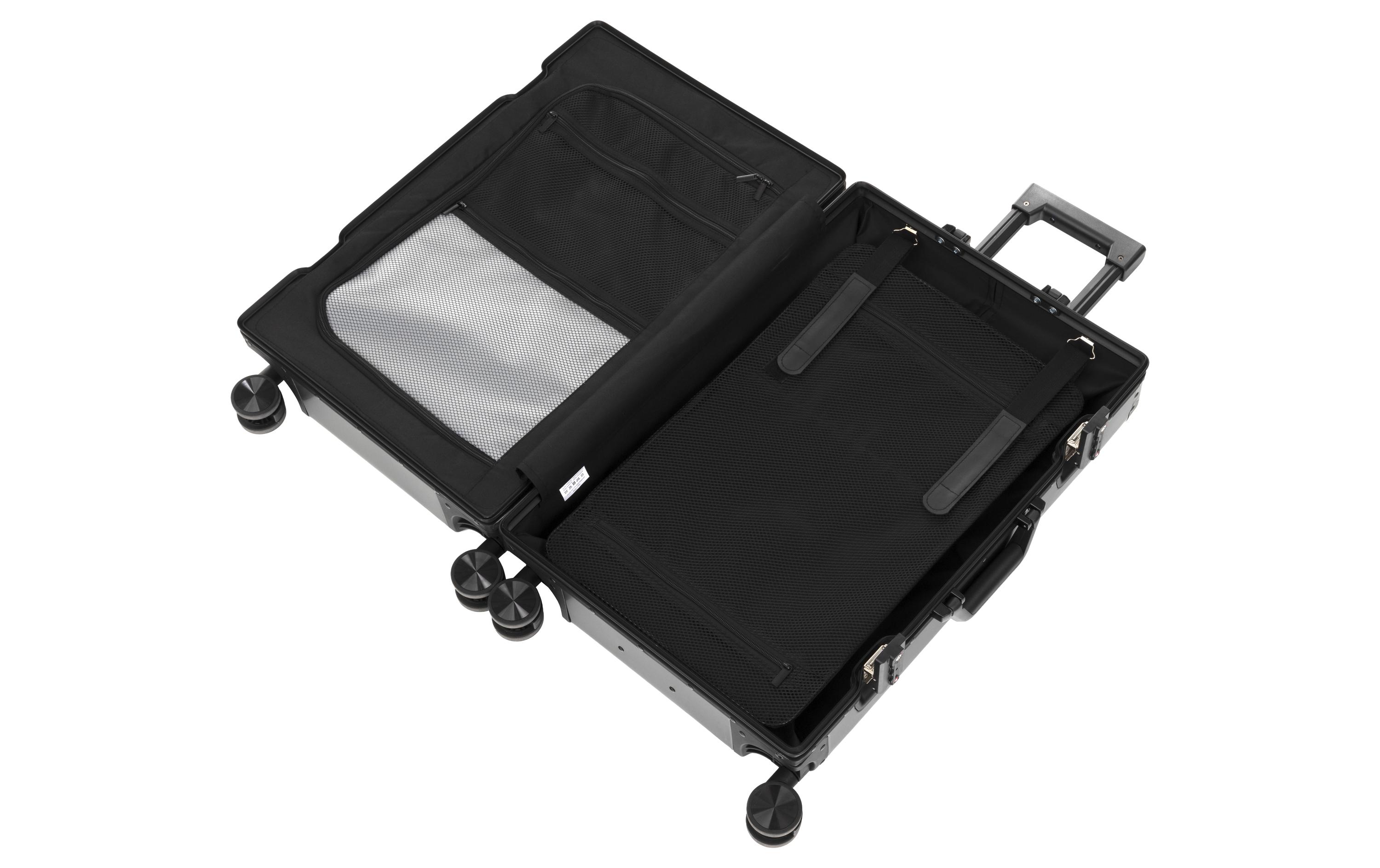 KOOR Reisekoffer Aluminium 58 L, Grau/Grün