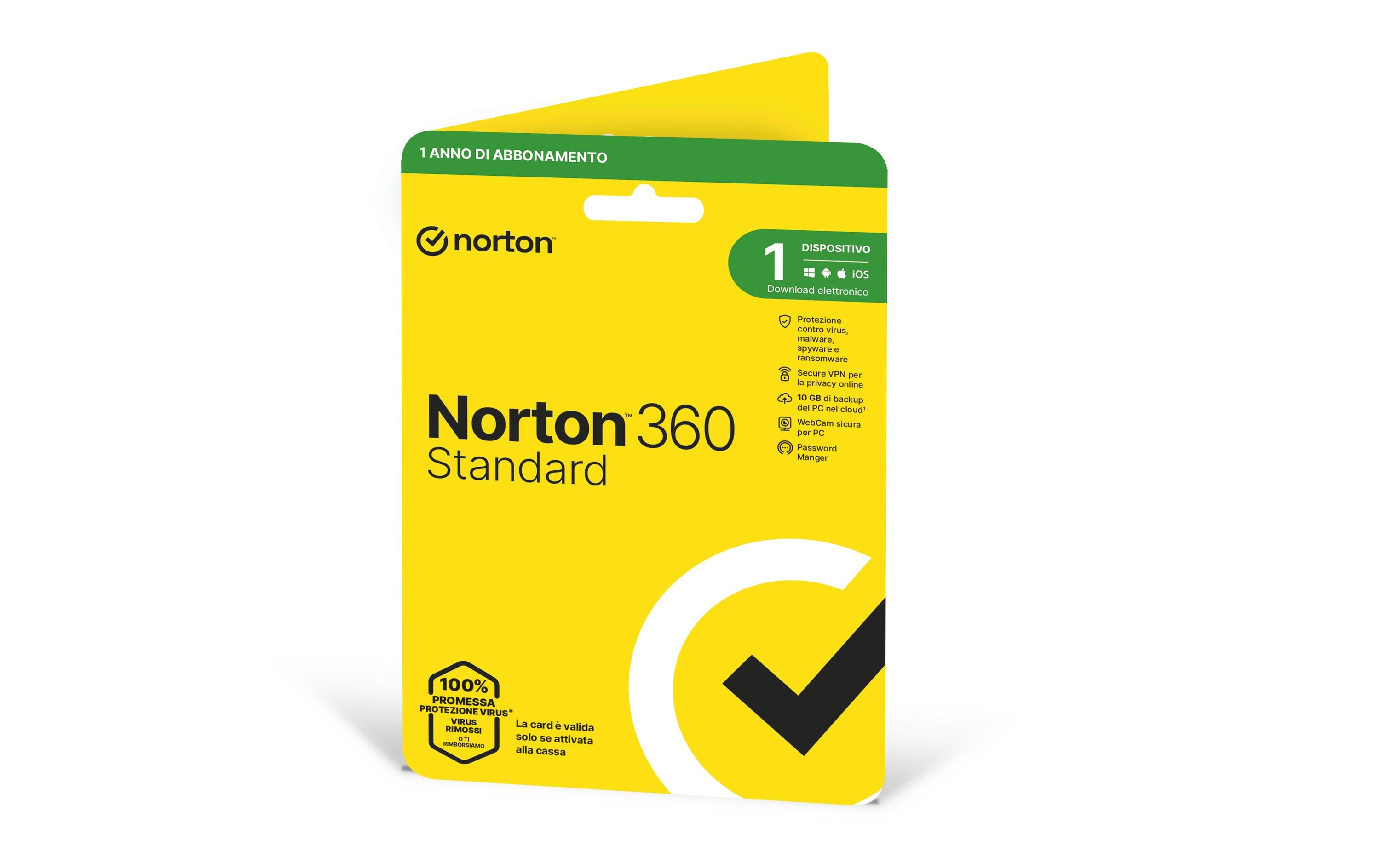 Norton Norton 360 Standard Sleeve, 1 Dev., 1yr, 10GB Cloud Speicher Norton Norton 360 Standard Sleeve, 1 Dev., 1yr, 10GB Cloud Speicher