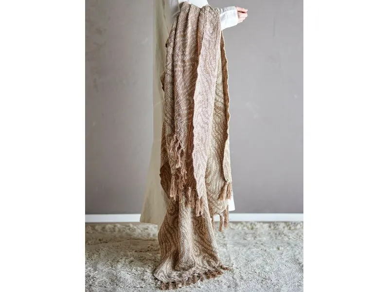 Bloomingville Decke Okapi 160 x 130 cm, Beige