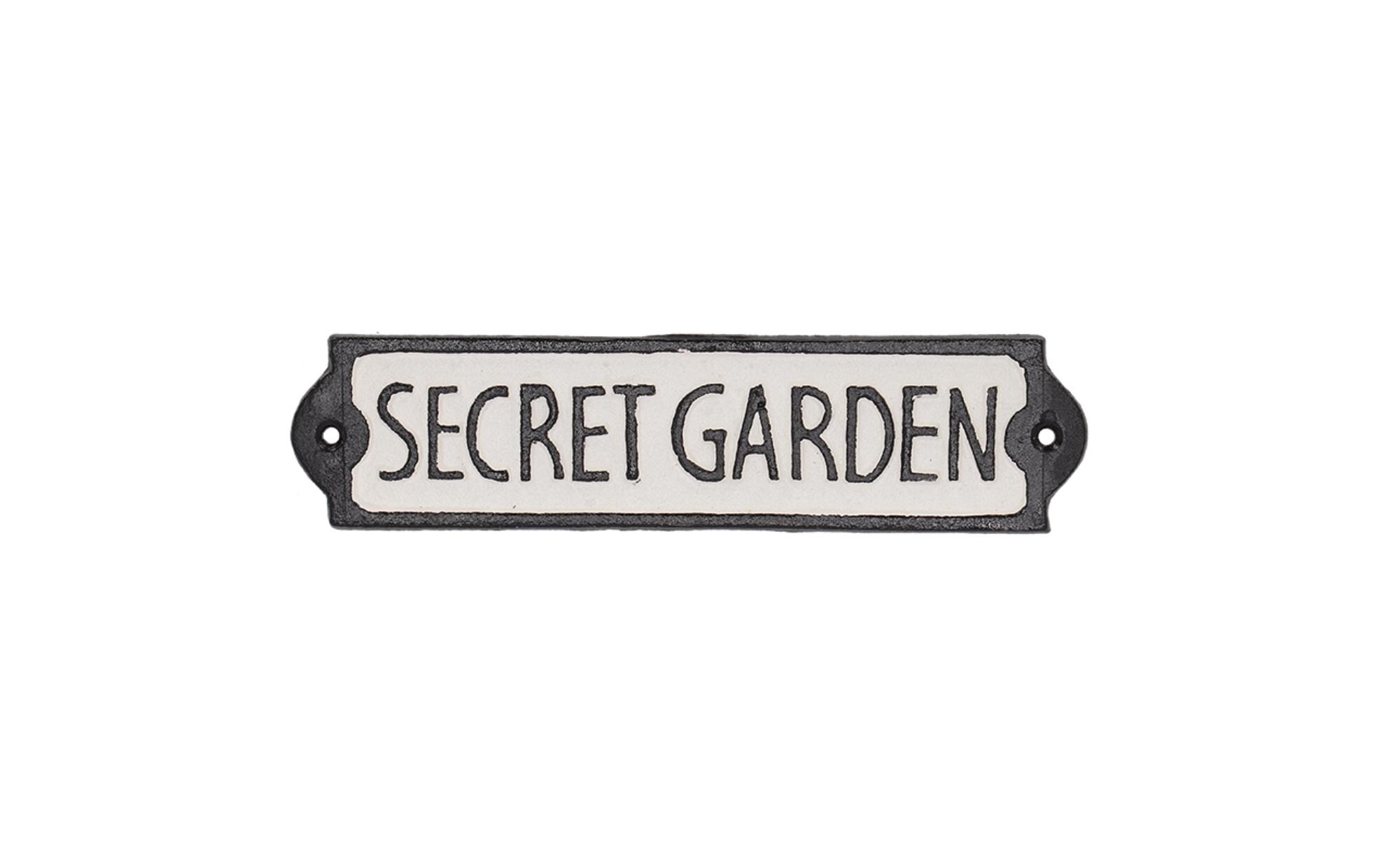Esschert Design Wanddekoration Secret Garden 21.2 cm, Schwarz/Weiss