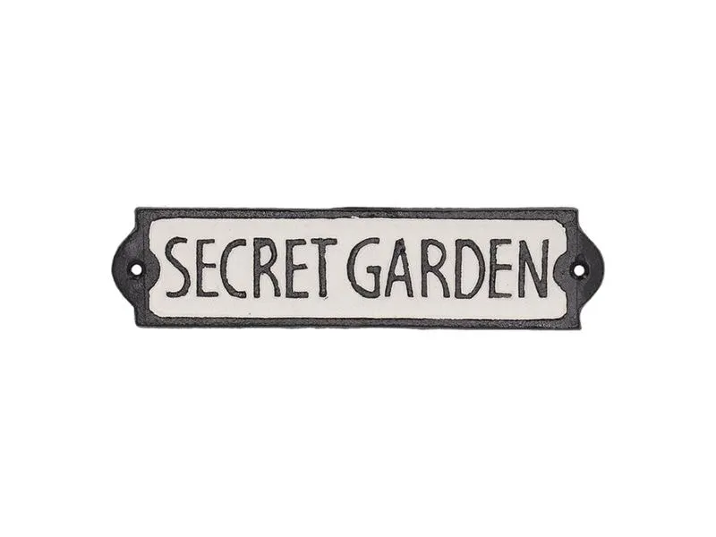 Esschert Design Wanddekoration Secret Garden 21.2 cm, Schwarz/Weiss