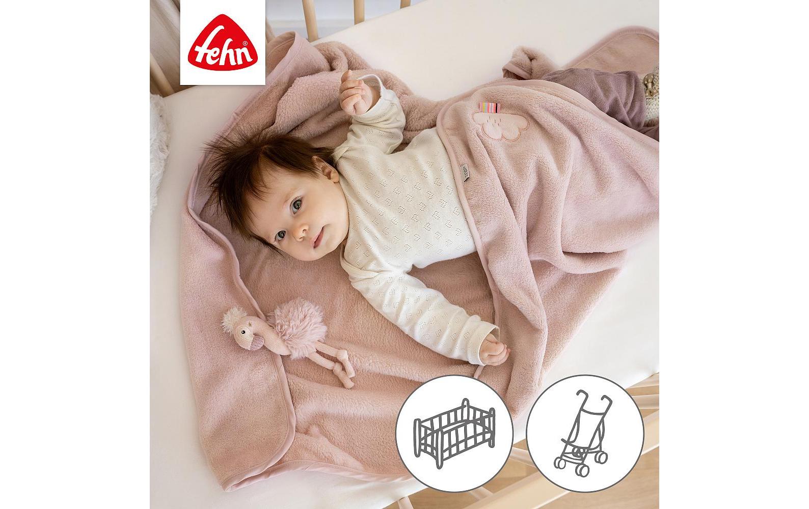 fehn Geschenkset Kuscheldecke Flamingo