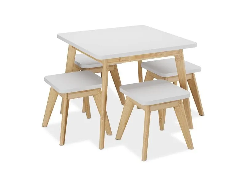 relaxdays Kindersitzgruppe MDF / Bambus, 5-teilig relaxdays Kindersitzgruppe MDF / Bambus, 5-teilig