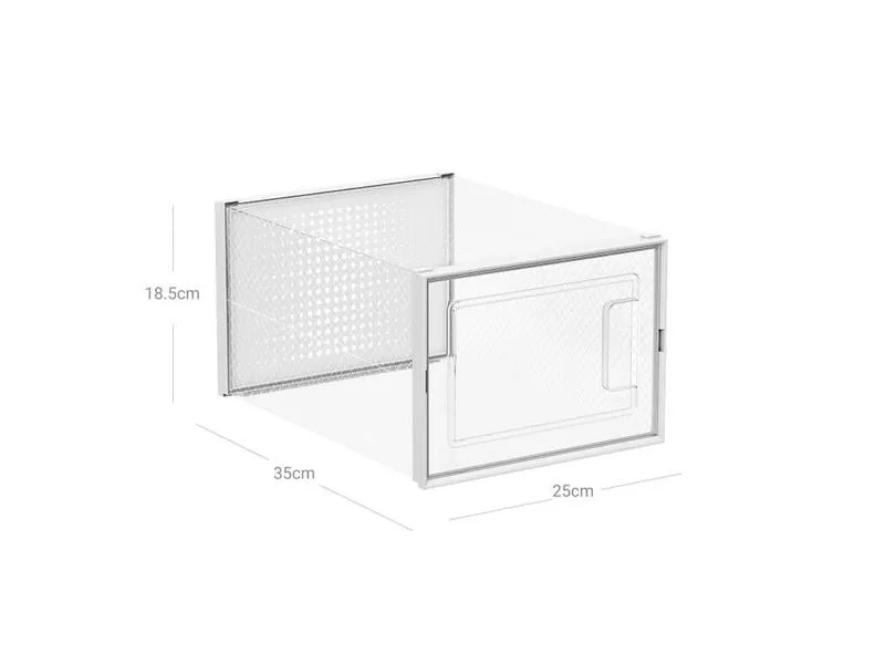 Songmics Schuhschrank Transparent/Weiss, 18er Set