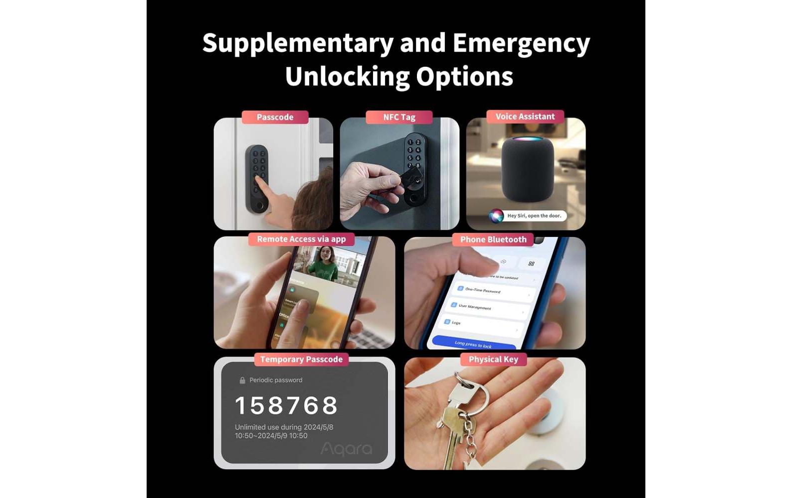 Aqara Smartes Türschloss U200 Schwarz