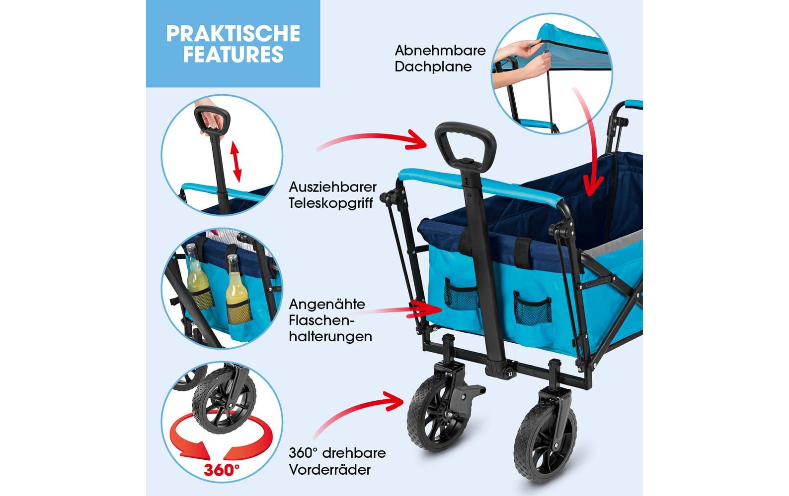 EASYmaxx Bollerwagen Blau