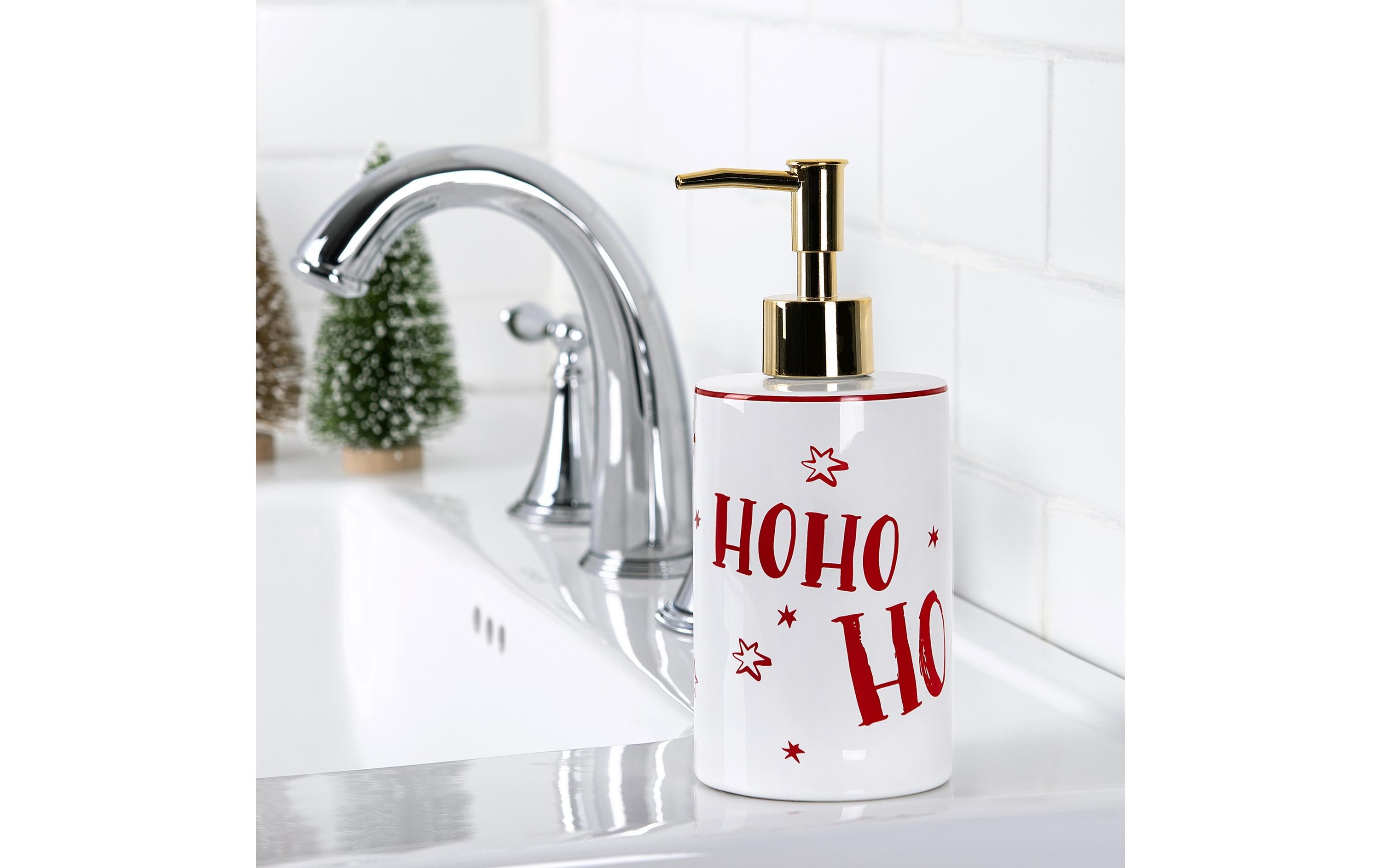 diaqua® Seifenspender «Hoho Ho» 400 ml, Rot/Gold/Weiss diaqua® Seifenspender «Hoho Ho» 400 ml, Rot/Gold/Weiss