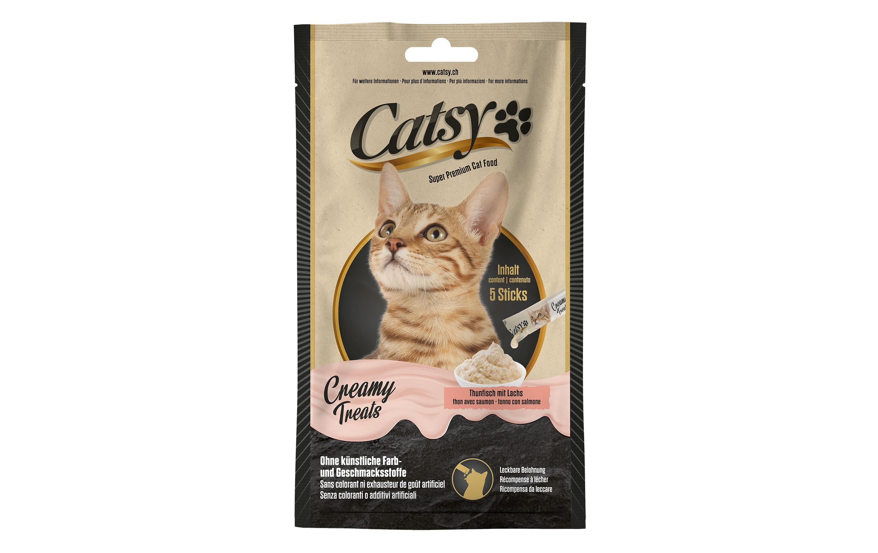 Catsy Katzen-Snack Creamy Snack Tuna & Salmon, 5 x 14 g Catsy Katzen-Snack Creamy Snack Tuna & Salmon, 5 x 14 g