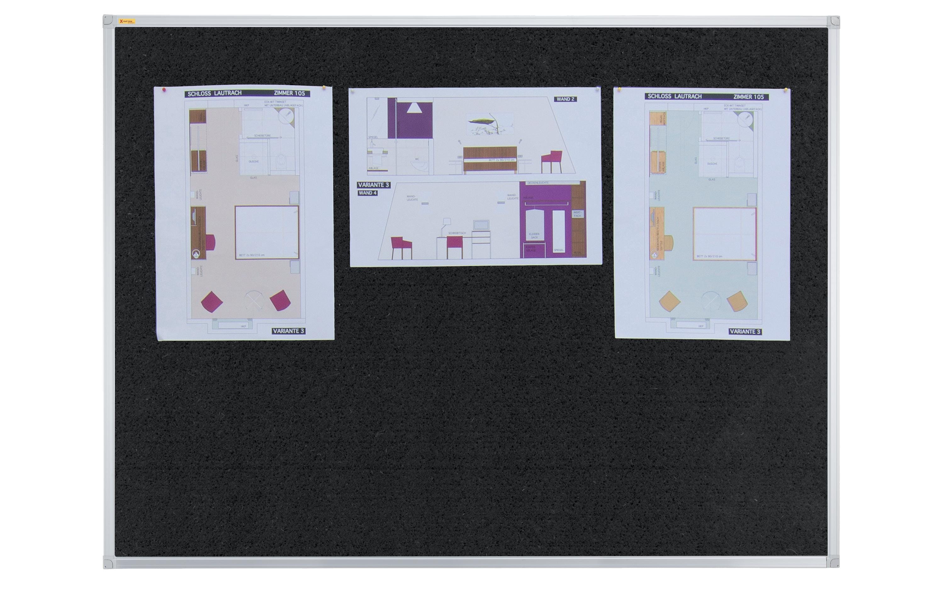 Franken Pinnwand X-tra!Line 90 cm x 120 cm, Schwarz Franken Pinnwand X-tra!Line 90 cm x 120 cm, Schwarz