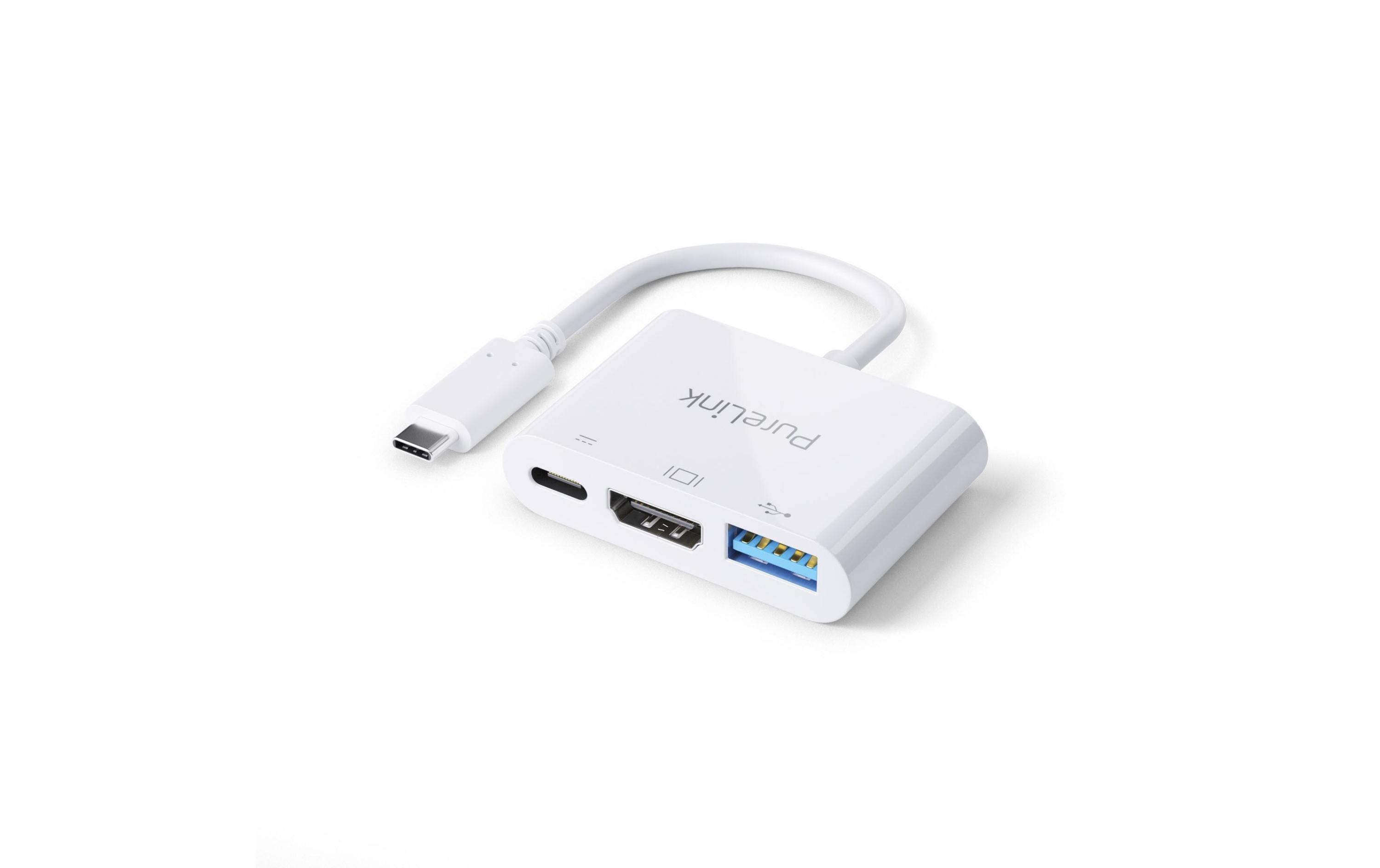 PureLink Multiport Adapter IS270 USB-C - HDMI & USB-A3.1, weiss