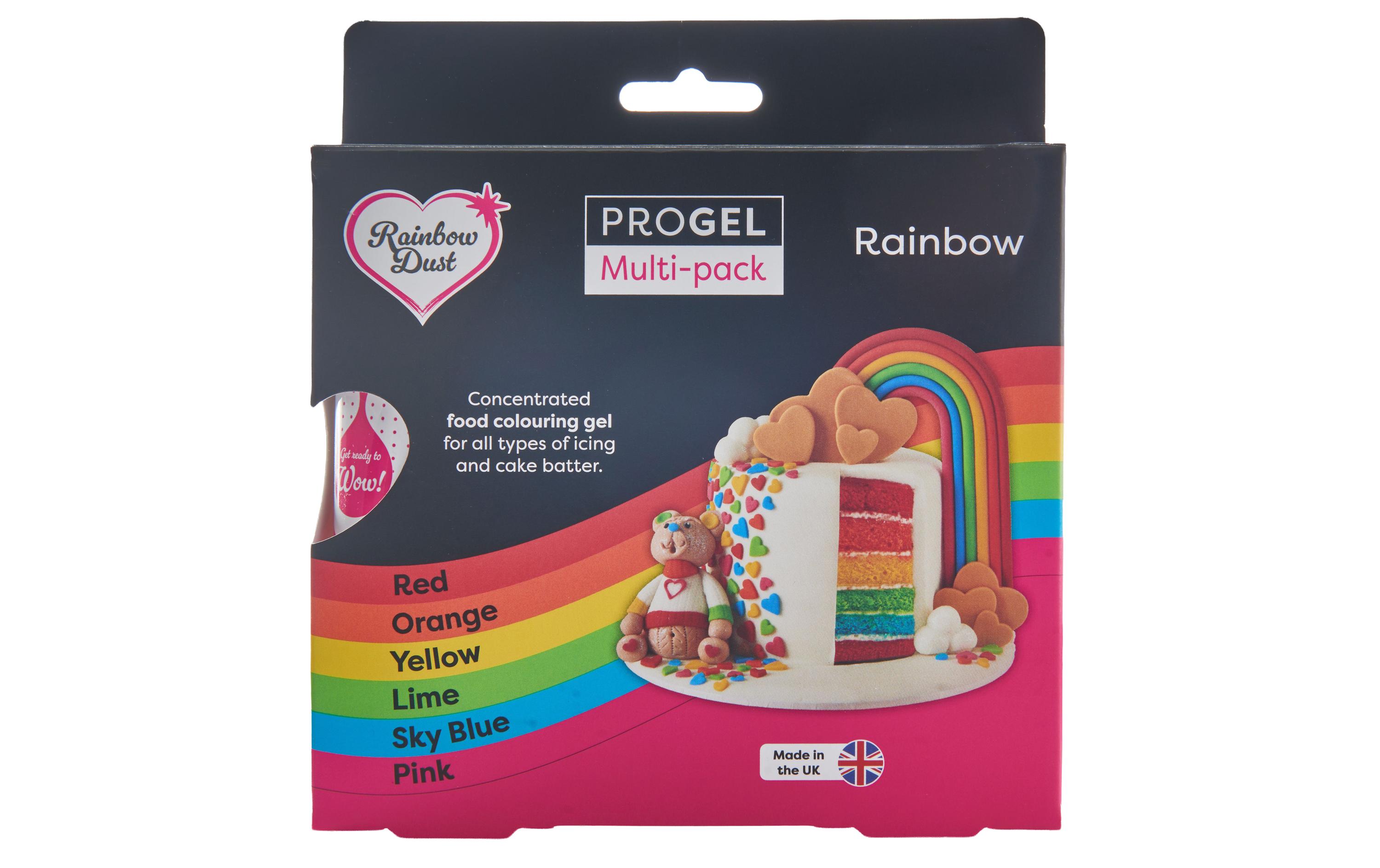 Rainbow Dust ProGel Lebensmittelfarben Set Regenbogen 6 x 25 g Rainbow Dust ProGel Lebensmittelfarben Set Regenbogen 6 x 25 g