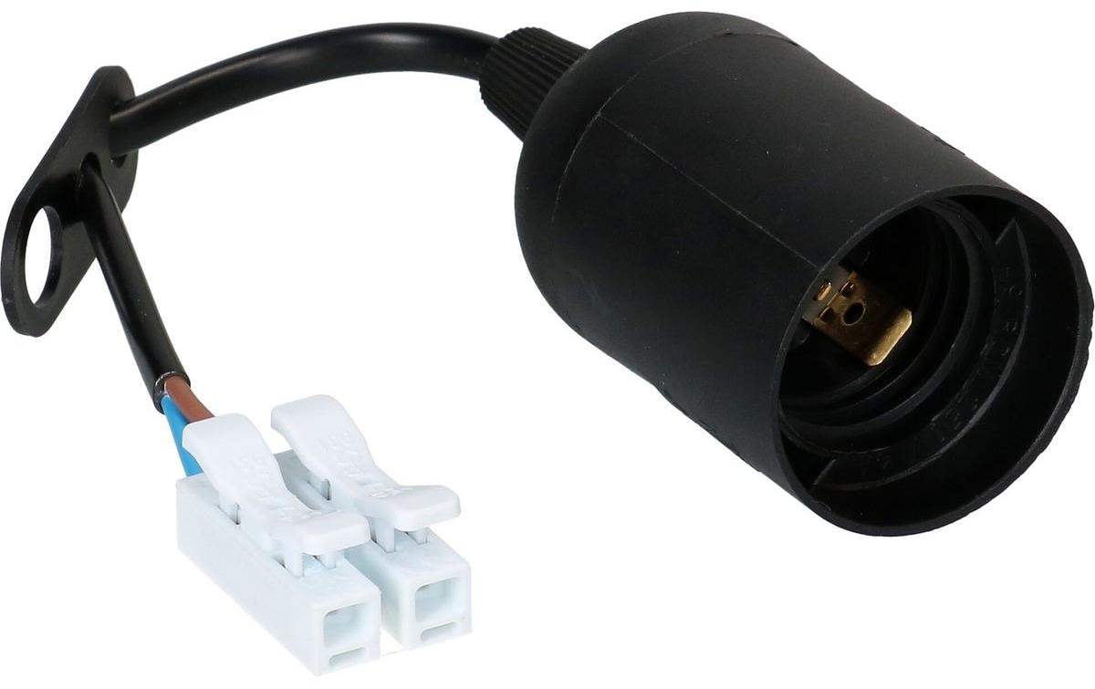 Max Hauri E27 Baustellenfassung mit Hebelklemmen - Schwarz