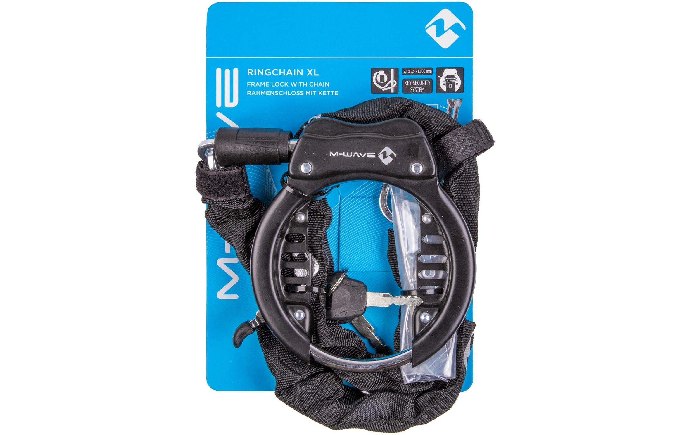 M-Wave Rahmenschloss mit Kette Ringchain XL, 100 cm