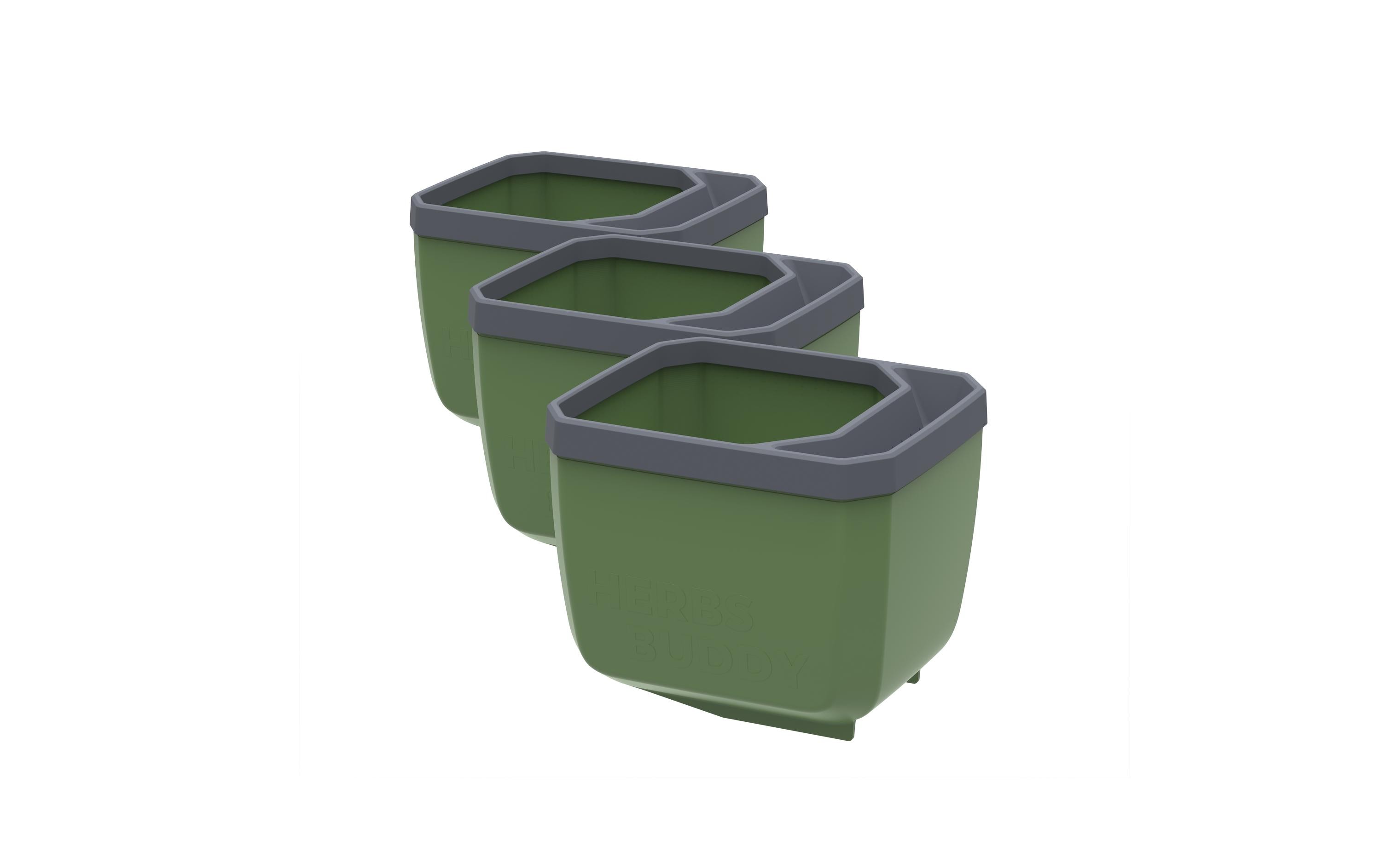 Gusta Garden HERBS BUDDY Kräutertopf 3er Set Grün