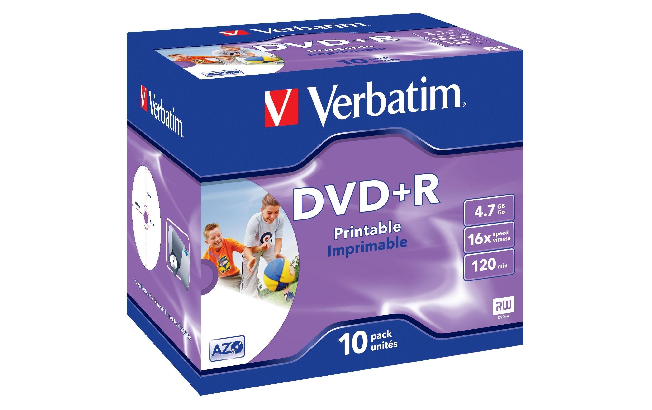 Verbatim DVD+R 4.7 GB, Jewelcase (10 Stück) Verbatim DVD+R 4.7 GB, Jewelcase (10 Stück)