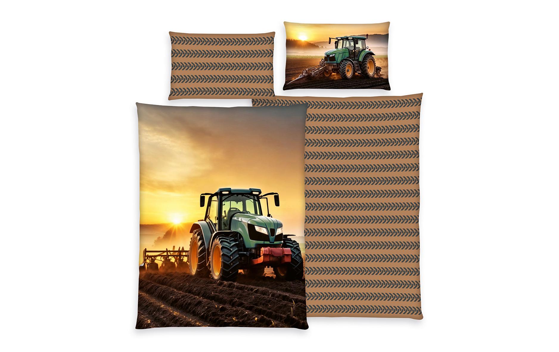 Herding Kinderbettwäsche Traktor 160 x 210 cm + 65 x 100 cm