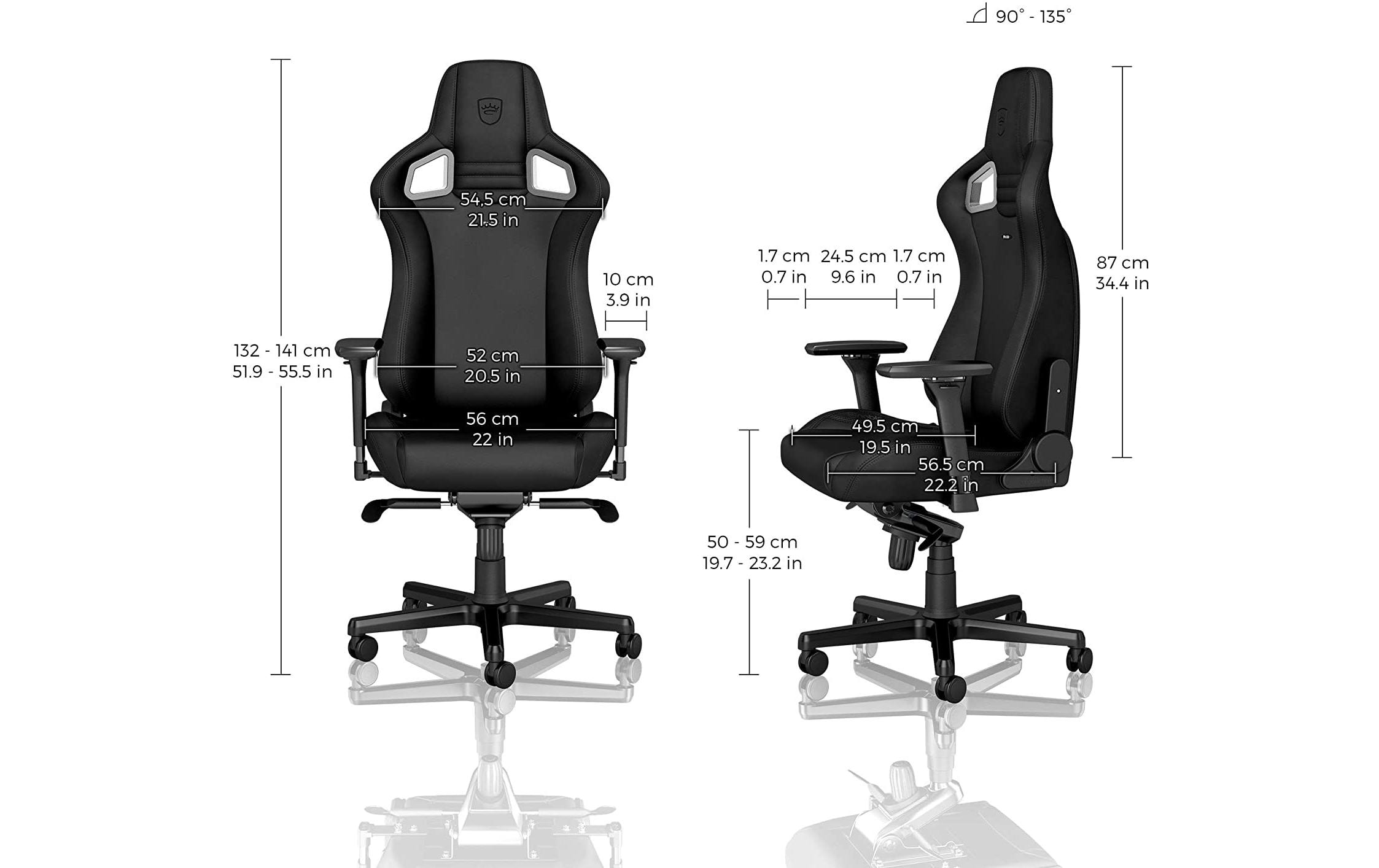 noblechairs Gaming-Stuhl EPIC Black Edition Schwarz