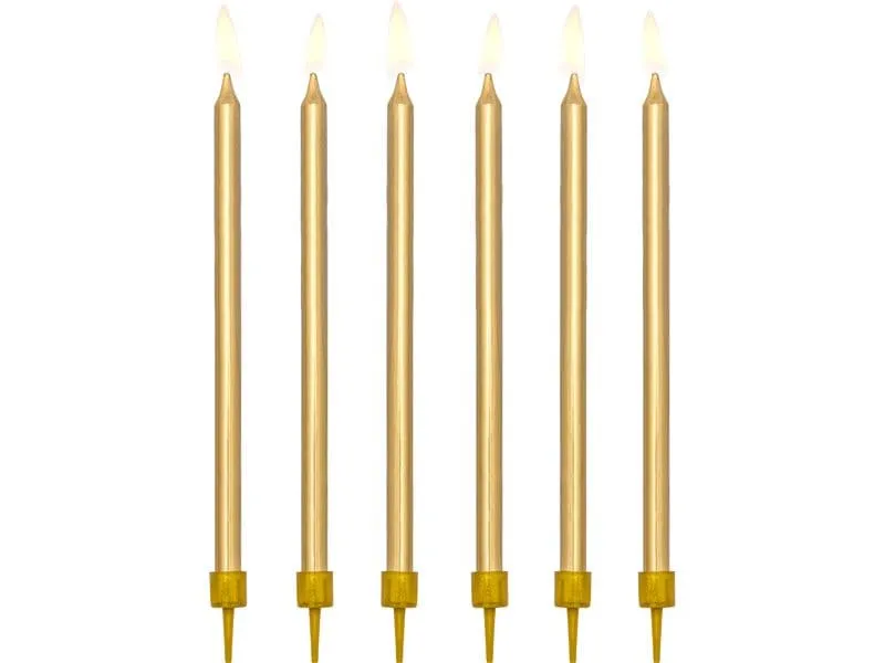 Partydeco Kerze 12.5 cm, 12-teiig, Gold
