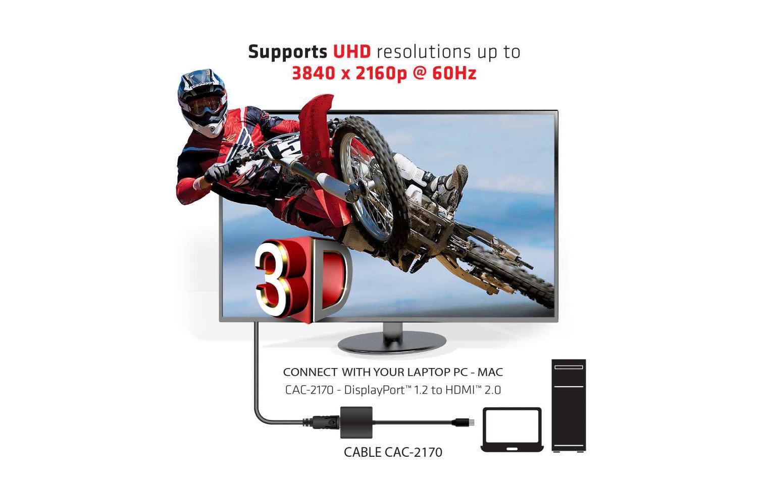 Club 3D Adapter 4K Mini-DisplayPort 1.2 - HDMI 2.0