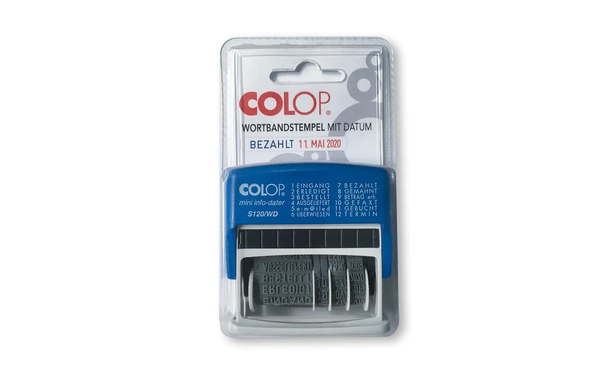Colop Stempel Dater S120/WD Buchstaben/Zahlen, Blau/Schwarz Colop Stempel Dater S120/WD Buchstaben/Zahlen, Blau/Schwarz