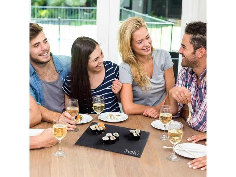 relaxdays Servierplatte 4 Stück Schwarz relaxdays Servierplatte 4 Stück Schwarz