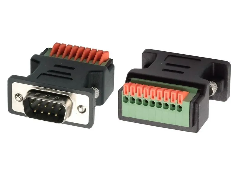 Exsys Adapter 9-pin Stecker zu 9-pin TerminalBlock mit Drucktaster