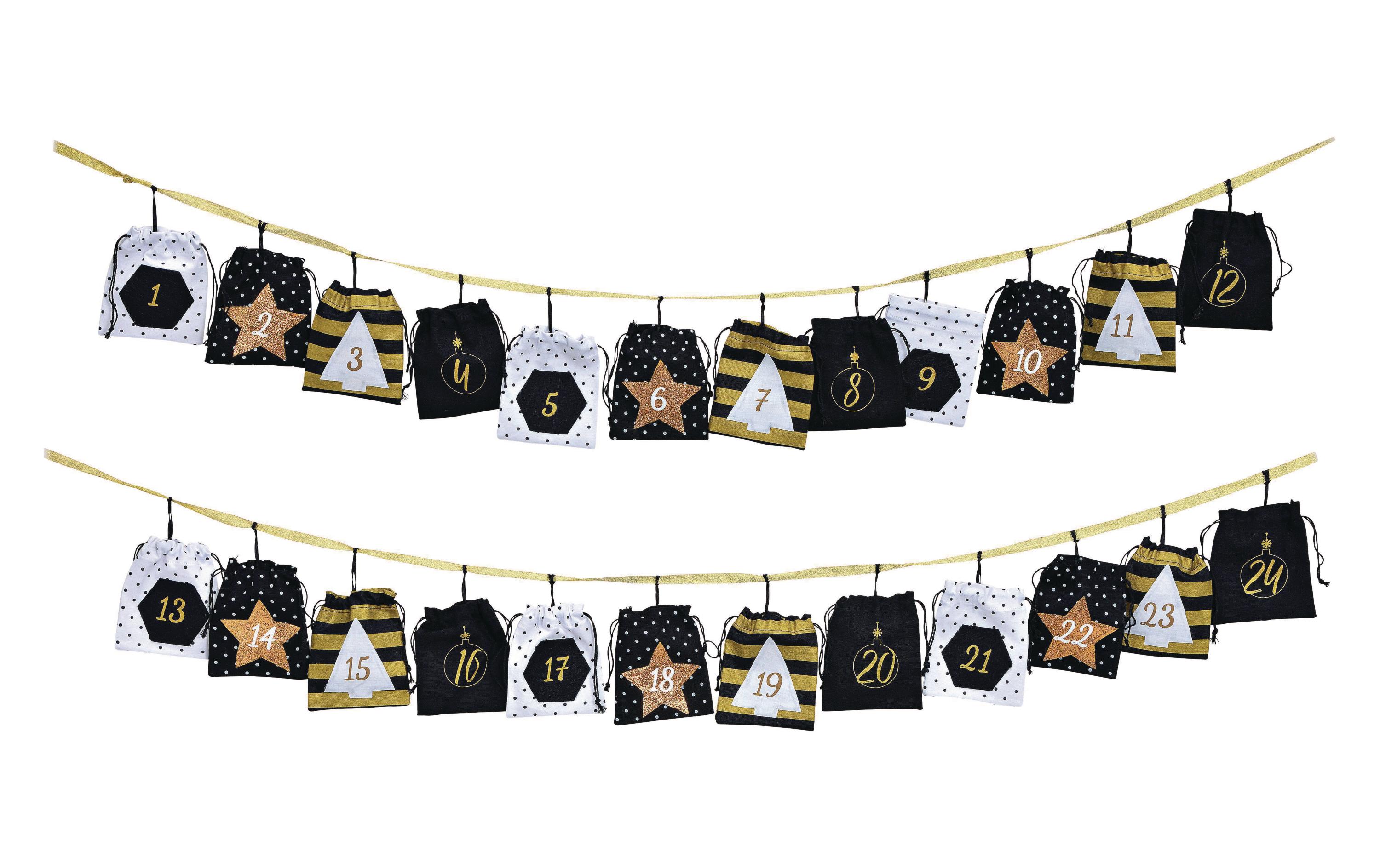 G. Wurm Adventskalender 260 cm Taschen, Schwarz