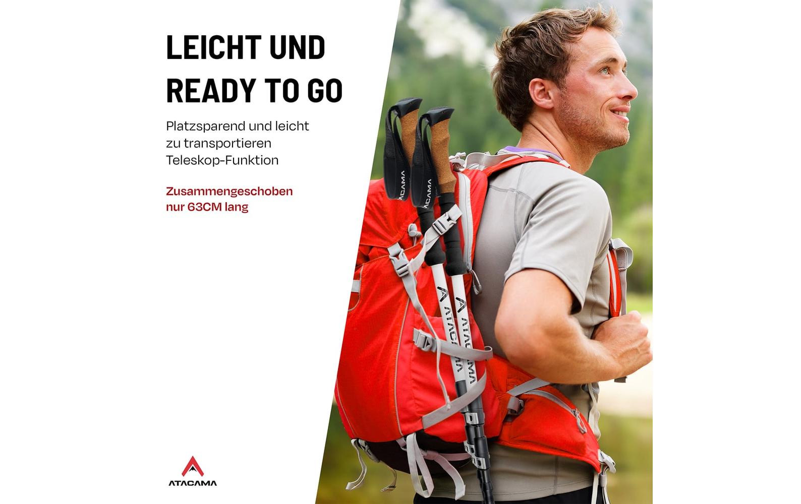 Atacama Teleskop Wanderstöcke 13-tlg. 110-135 cm