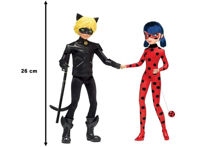 BANDAI Puppe Miraculous – Ladybug & Cat Noir 26 cm BANDAI Puppe Miraculous – Ladybug & Cat Noir 26 cm